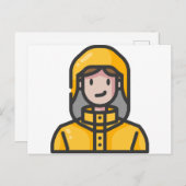 レインコートを着た人 ポストカード (正面/裏面)