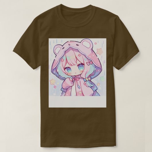 レインコートを着た少女 Tシャツ (デザイン正面)