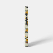 レインコート姿のカエル達の幻想的なパターン iPhoneケース (左側面)