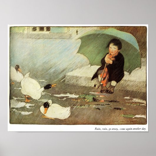 レインゴー遠くに子供部屋ライムプリント ポスター (正面)