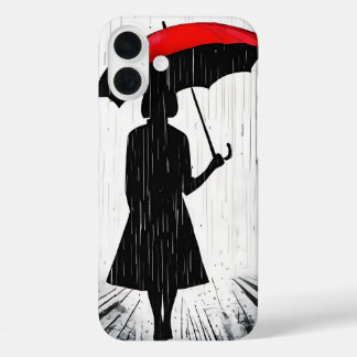 レインシルエットアート「緋傘」 iPhone 16 PLUSケース