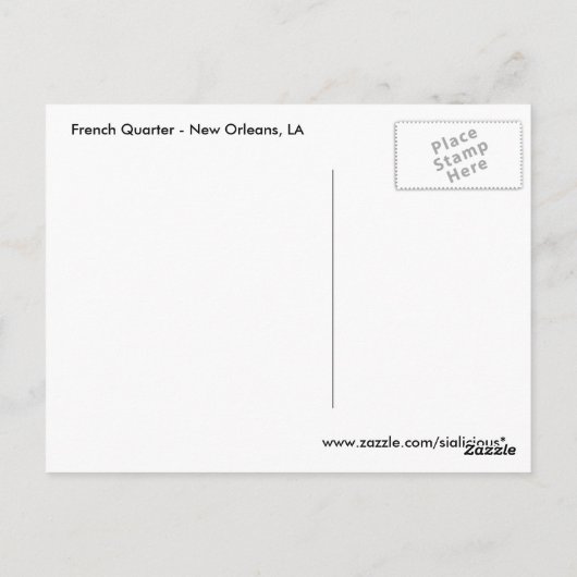 レインスイープ王室の通りニューオーリンズハガキ ポストカード (裏面)