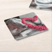 レインズラブ – ワイマラーンドッグ紙コースター スクエアペーパーコースター (アングル)