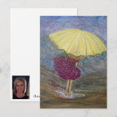 「レインダンス」無地のグリーティングカード 招待状 (正面/裏面)