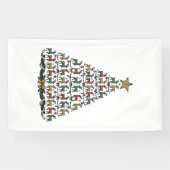 レインダー クリスマスツリー ビンテージ 彫刻 Tシャツ_1 横断幕 (横)