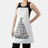 レインダー クリスマスツリー ヴィンテージ 彫刻Tシャツ_1 エプロン (インサイチュ)