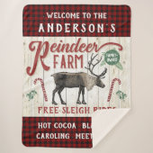 レインデアファームヴィンテージ素朴ファームハウス名前をカスタムする シェルパブランケット (正面)