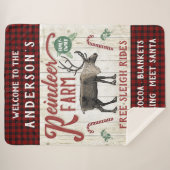 レインデアファームヴィンテージ素朴ファームハウス名前をカスタムする シェルパブランケット (正面(横))