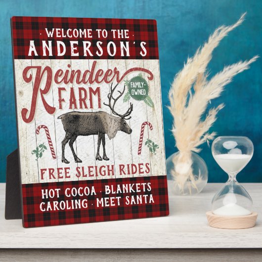 レインデアファームヴィンテージ素朴ファームハウス名前をカスタムする フォトプラーク (側面)