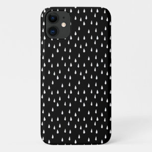 レインドロッお洒落クスの白いパターン iPhone 11 ケース