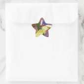 レインドロップの葉の上のトンボ 星シール (バッグ)