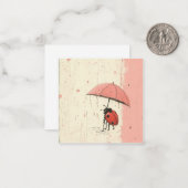レインドロップエコー:ミニマリストLadybug ノートカード (正面/裏面インサイチュ)