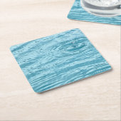 レインドロップオンリップリングプールウォーターアクアブルー スクエアペーパーコースター (アングル)