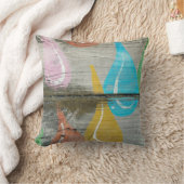 レインドロップデザインオン素朴ウッド クッション (ブランケット)