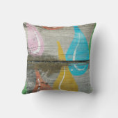 レインドロップデザインオン素朴ウッド クッション (裏面)