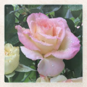 レインドロップバラガラスコースター ガラスコースター (正面)