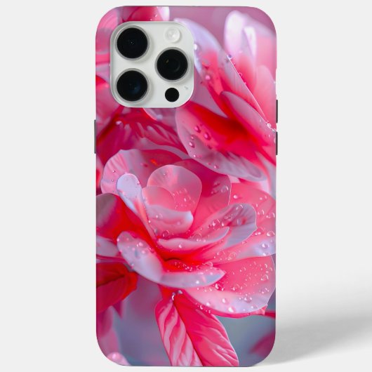 レインドロップ赤面ピンクブロッサム Case-Mate iPhoneケース (裏面)