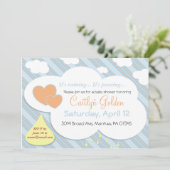 レインドロップ&クラウドベビーシャワー招待状 招待状 (スタンド正面)