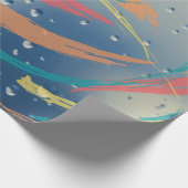 レインドロッ鮮やかプ効果ブラシストロークのラッピング紙 ラッピングペーパー (角)