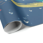 レインドロッ鮮やかプ効果ブラシストロークのラッピング紙 ラッピングペーパー (ロールコーナー)