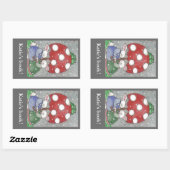 レインバンニー蔵書票 長方形シール (シート)