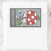 レインバンニー蔵書票 長方形シール (バッグ)