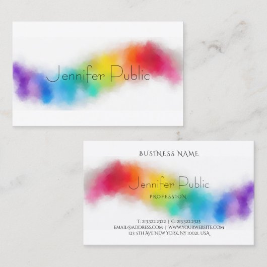 レインパーソナライズされたボーカモダンラーズエレガントトレンディー 名刺 (正面/裏面)