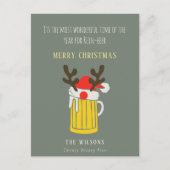 レインビールおもしろいクリスマスに訪れるのかわいい素敵な時間 シーズンポストカード (正面)