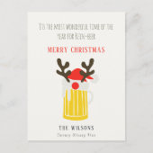 レインビールおもしろいクリスマスに訪れるのかわいい素敵な時間 シーズンポストカード (正面)