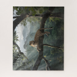 レインフォレストの上で休むヒョウ ジグソーパズル
