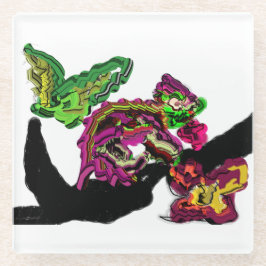 レインフォレストカメレオンおもしろい ガラスコースター