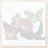 レインフォレストカメレオンおもしろい ガラスコースター (裏面)