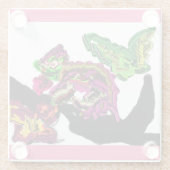 レインフォレストカメレオンおもしろい ガラスコースター (裏面)