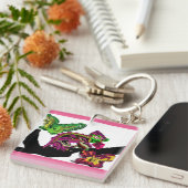 レインフォレストカメレオンおもしろい キーホルダー (正面右)