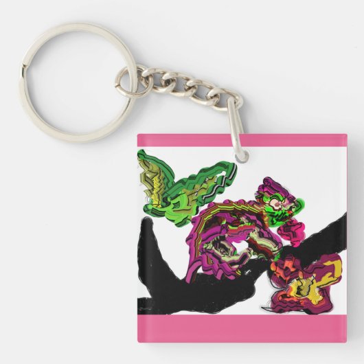 レインフォレストカメレオンおもしろい キーホルダー (正面)