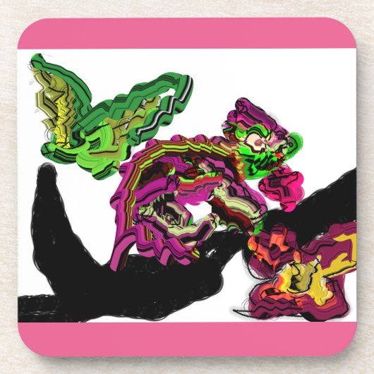 レインフォレストカメレオンおもしろい コースター (正面)