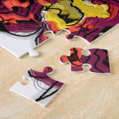 レインフォレストカメレオンおもしろい ジグソーパズル (側面)