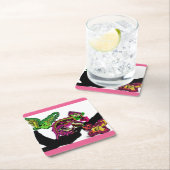 レインフォレストカメレオンおもしろい スクエアペーパーコースター (インサイチュ)