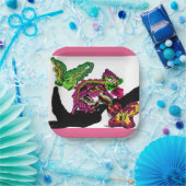 レインフォレストカメレオンおもしろい ペーパープレート (パーティー)