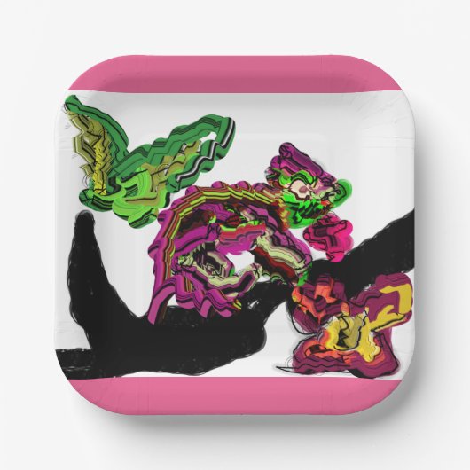 レインフォレストカメレオンおもしろい ペーパープレート (正面)