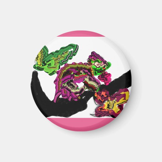 レインフォレストカメレオンおもしろい マグネット (正面)