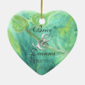 レインフォレストヘイズシルバー結婚式の引き出物オーナメント セラミックオーナメント (裏面)