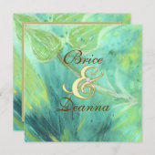 レインフォレストヘイズ金ゴールド結婚式招待状 招待状 (正面/裏面)