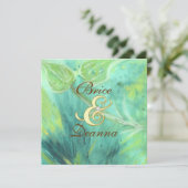 レインフォレストヘイズ金ゴールド結婚式招待状 招待状 (スタンド正面)