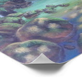 レインフォレストランドスケープリバーウォーターフォールズアート ポスター (角)