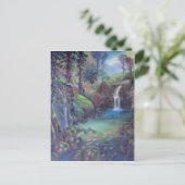 レインフォレストランドスケープリバーウォーターフォールズアート ポストカード (スタンド正面)