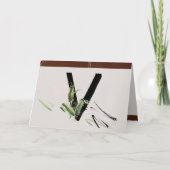 レインフォレスト装飾絵を描付きレターVモノグラム カード (正面)