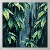 レインフォレスト – 静かなイラストレーションスタイルアート ポスター (正面)