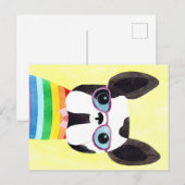 レインフランスのボーTシャツのブルドッグ ポストカード (正面/裏面)