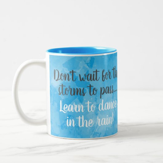 レインブルーウォーターの色でダンス感動的 ツートーンマグカップ (左)